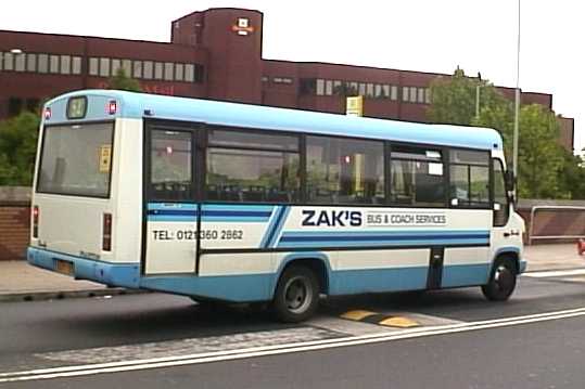 Zak's Buses Mercedes Vario A rear offside view of the same bus in the same