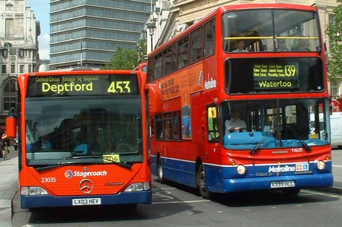 Metroline Dennis Trident Alexander ALX400 TAL125 & Stagecoach London Mercedes Citaro O530G 23035