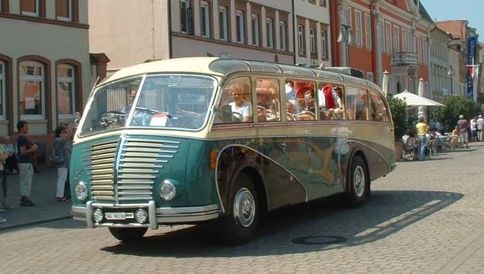 This extravagant coach is a 1951 Saurer 3 CH with Ramseier Jenzer 