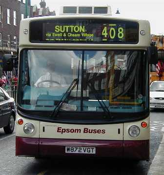 Epsom Buses Dennis Dart W872VGT
