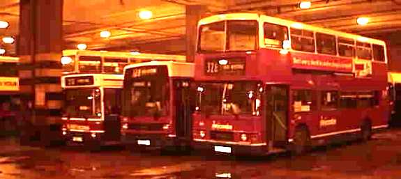 High Wycombe bus garage at night