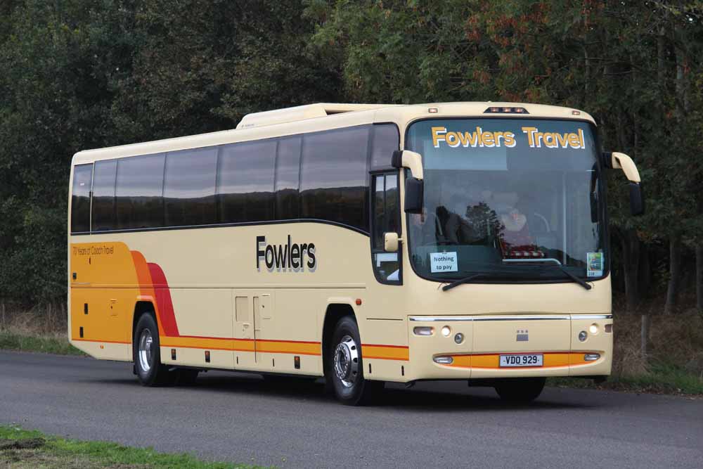 Fowlers Travel Volvo B12M Plaxton Panther VDO929