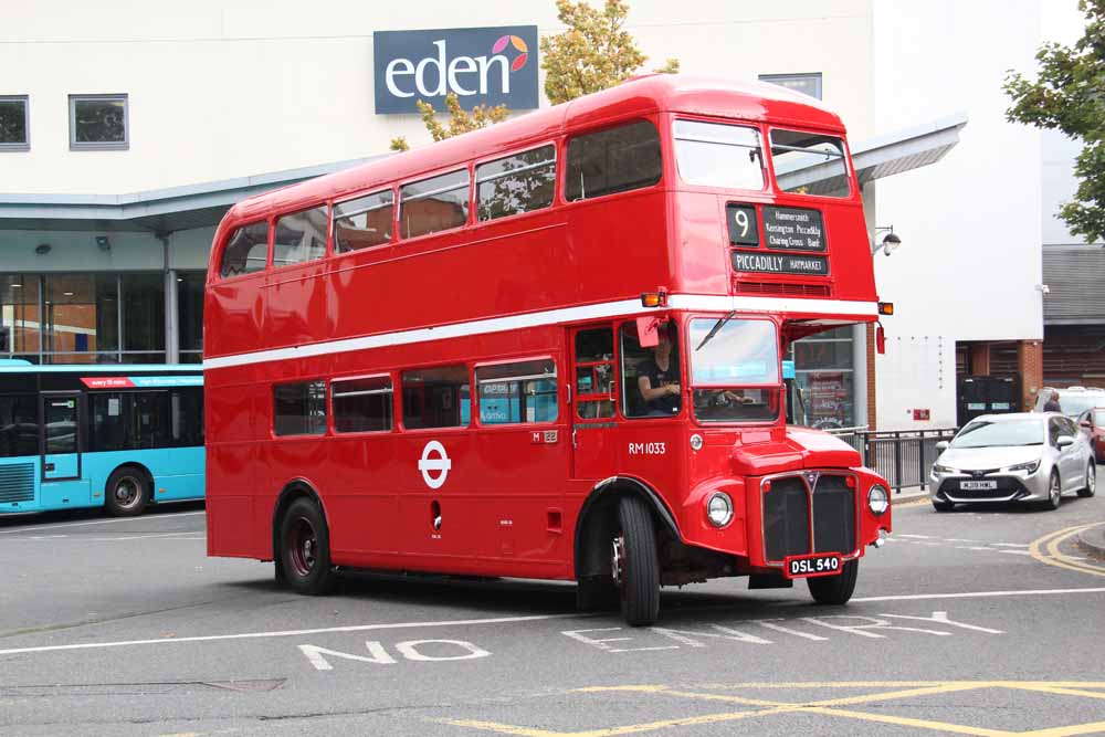 London Transport AEC Routemaster Park Royal RM1033 flyby