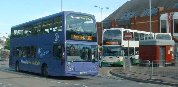 Ipswich Buses DAF DB250LF East Lancs Mylennium Lowlander 55