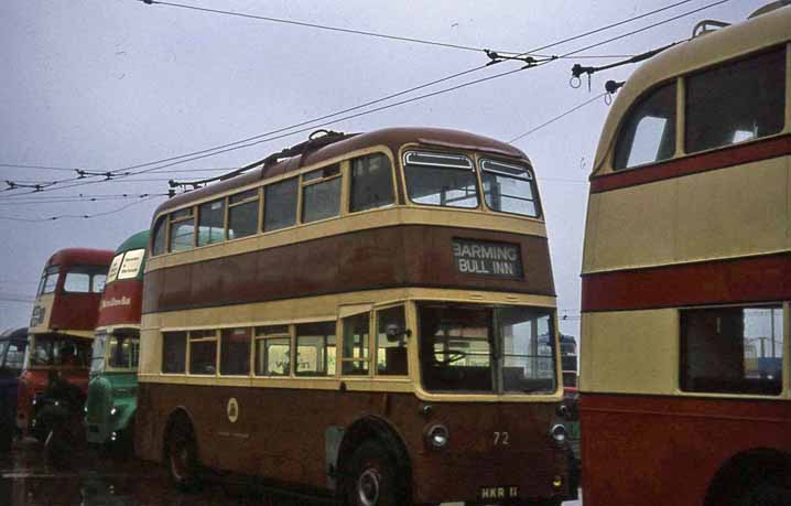 Maidstone Corporation Sunbeam W trolleybus 72